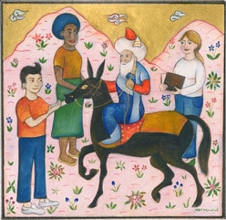 Ibn Arabi with students, 16th century Persian miniature